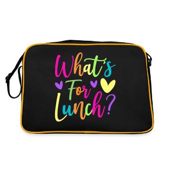 Lunch Lady Cafeteria-Mitarbeiterin Was gibt's zu - Retro Tasche - Schwarz/Gold - Hinten