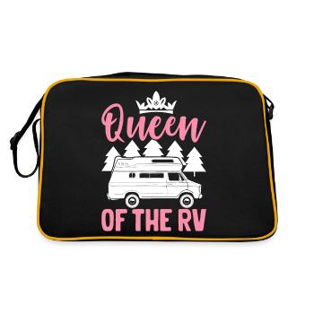Königin des Wohnmobils Camping Queen Camper Girl - Retro Tasche - Schwarz/Gold - Hinten