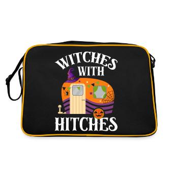 Rv Camping Camper Halloween Hexen mit - Retro Tasche - Schwarz/Gold - Hinten
