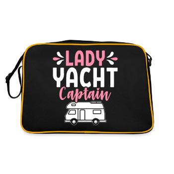 Rv Camping Camper Rv Bus Rv Mädchen Lady Yacht - Retro Tasche - Schwarz/Gold - Hinten