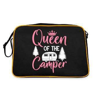 Rv Camping Wohnmobil Camping Girl Wohnmobil - Retro Tasche - Schwarz/Gold - Hinten