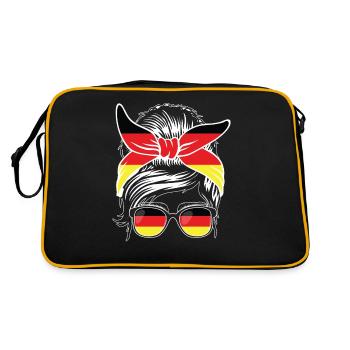 Sports Allemagne, Football, Tenue pour fan de sport - Sac Retro - noir/or - Dos