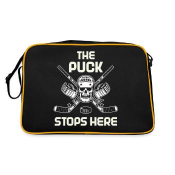 Eishockey Tormann Goalie , Eis Hockey - Retro Tasche - Schwarz/Gold - Hinten