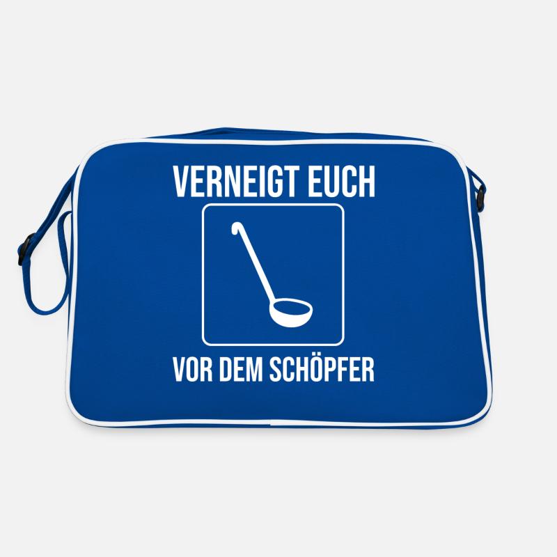 Bow down to the creator funny pun Retro Bag