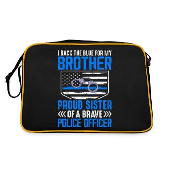 Frère Soeur Policier Application de la loi - Sac Retro - noir/or - Dos