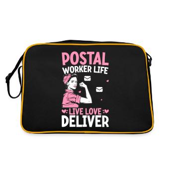 Postal workers deliver postal workers - Retro Bag - black/gold - Back