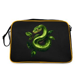 Green Tree Python Snakes Lover Terrarium - Retro Bag - black/gold - Back