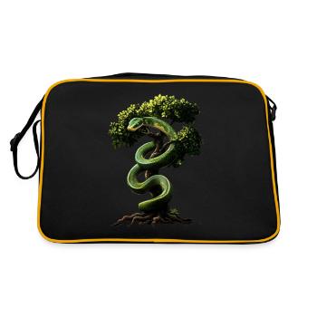 Green Tree Python Snakes Lover Terrarium - Retro Bag - black/gold - Back