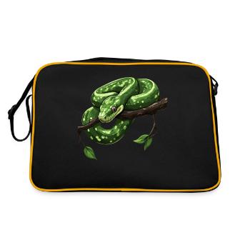 Green Tree Python Snakes Lover Terrarium - Retro Bag - black/gold - Back