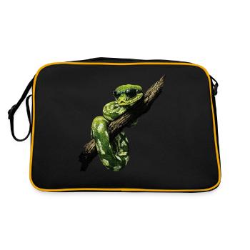 Green Tree Python Snakes Lover Terrarium - Retro Bag - black/gold - Back
