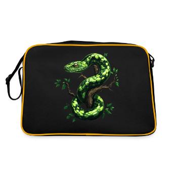 Green Tree Python Snakes Lover Terrarium - Retro Bag - black/gold - Back