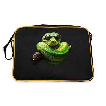 Green Tree Python Snakes Lover Terrarium - Retro Bag - black/gold - Back