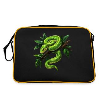 Green Tree Python Snakes Lover Terrarium - Retro Bag - black/gold - Back