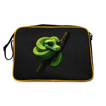 Green Tree Python Snakes Lover Terrarium - Retro Bag - black/gold - Back