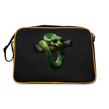 Green Tree Python Snakes Lover Terrarium - Retro Bag - black/gold - Back