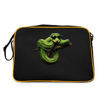 Green Tree Python Snakes Lover Terrarium - Retro Bag - black/gold - Back