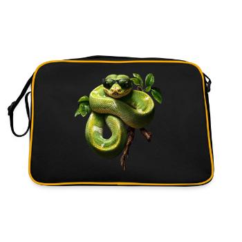 Green Tree Python Snakes Lover Terrarium - Retro Bag - black/gold - Back