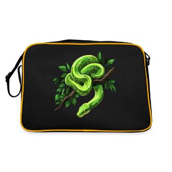 Green Tree Python Snakes Lover Terrarium - Retro Bag - black/gold - Back