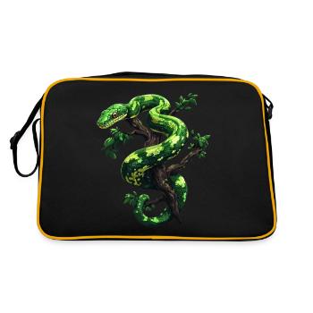Green Tree Python Snakes Lover Terrarium - Retro Bag - black/gold - Back