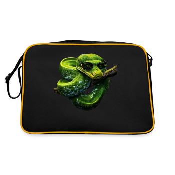 Green Tree Python Snakes Lover Terrarium - Retro Bag - black/gold - Back