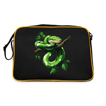 Green Tree Python Snakes Lover Terrarium - Retro Bag - black/gold - Back