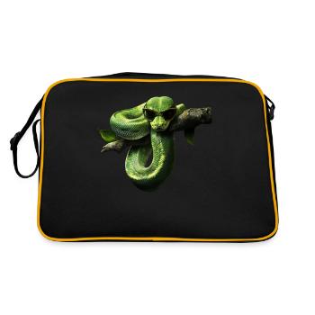 Green Tree Python Snakes Lover Terrarium - Retro Bag - black/gold - Back