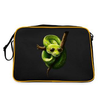 Green Tree Python Snakes Lover Terrarium - Retro Bag - black/gold - Back
