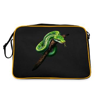 Green Tree Python Snakes Lover Terrarium - Retro Bag - black/gold - Back