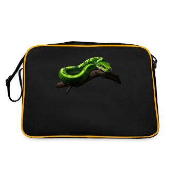 Green Tree Python Snakes Lover Terrarium - Retro Bag - black/gold - Back