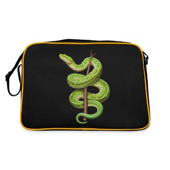 Green Tree Python Snakes Lover Terrarium - Retro Bag - black/gold - Back