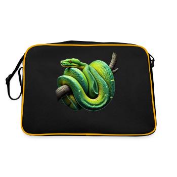 Green Tree Python Snakes Lover Terrarium - Retro Bag - black/gold - Back