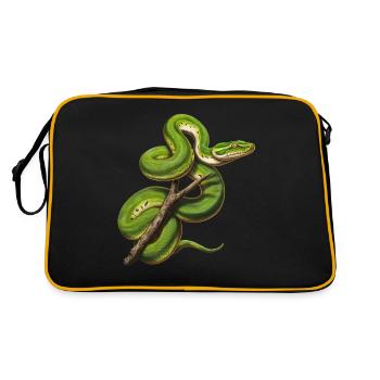 Green Tree Python Snakes Lover Terrarium - Retro Bag - black/gold - Back