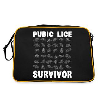 Pubic lice survivor embarrassing adult humor - Retro Bag - black/gold - Back