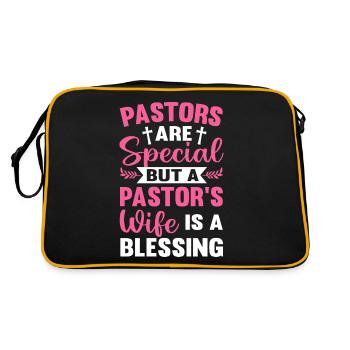 Pastor's Wife Blessing Christian Church Leader - Retro Bag - black/gold - Back