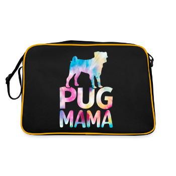 Pug Mom Colorful Pug Dog - Retro Bag - black/gold - Back
