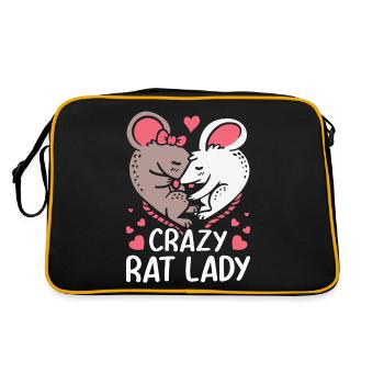 Crazy Rat Lady Rat Pet Owner - Retro Bag - black/gold - Back