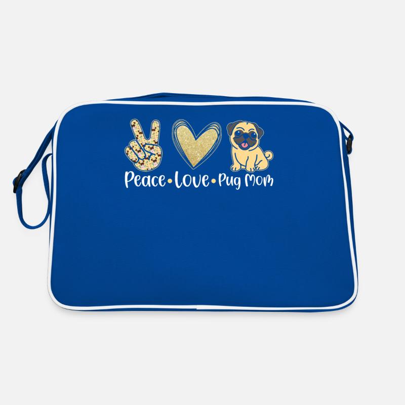 Paix Amour Carlin Mère Chiots Mère Carlin Sac Retro