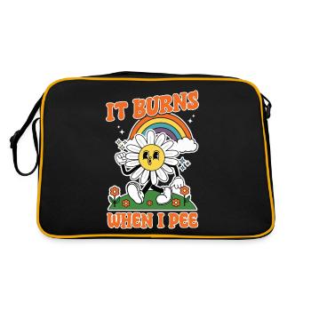 Funny saying "It Burns when I Pee"! - Retro Bag - black/gold - Back