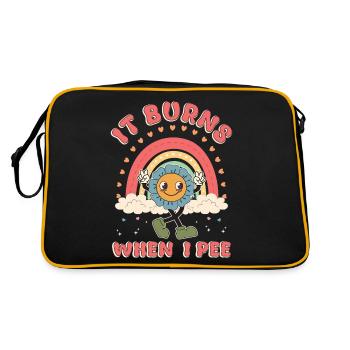 Funny saying "It Burns when I Pee"! - Retro Bag - black/gold - Back