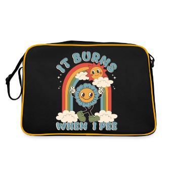 Funny saying "It Burns when I Pee"! - Retro Bag - black/gold - Back