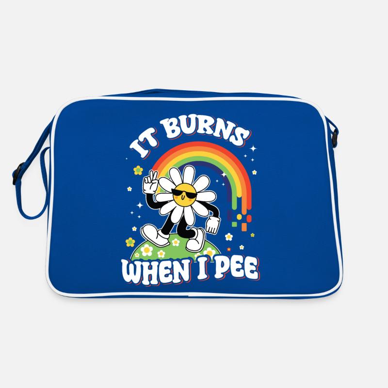 Funny saying "It Burns when I Pee"! Retro Bag