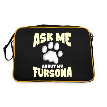 Furry Fandom Furries Fursona Demandez-moi à propos de mon - Sac Retro - noir/or - Dos
