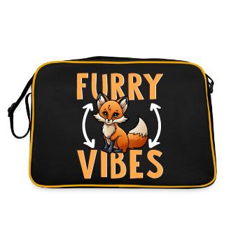 Furry Fandom Furries Fursona Furry Vibes - Sac Retro - noir/or - Dos