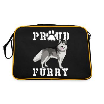 Furry Fandom Furries Fursona Proud Furry - Sac Retro - noir/or - Dos