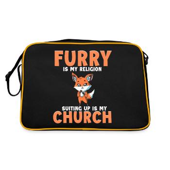 Furry Fandom Furries Fursona Furry Religion Suit - Retro Bag - black/gold - Back