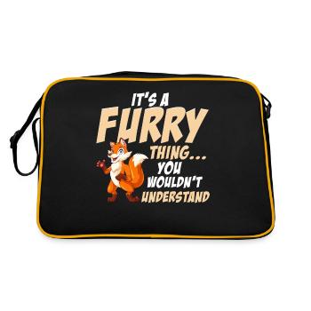 Furry Fandom Furries Fursona C’est un furry - Sac Retro - noir/or - Dos