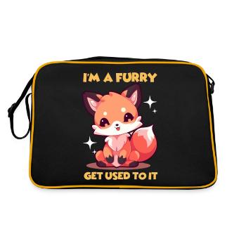Furry Fandom Furries Fursona Je suis un Furry - Sac Retro - noir/or - Dos