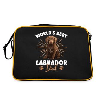 Labrador Retriver Papa Labrador Groovy - Sac Retro - noir/or - Dos