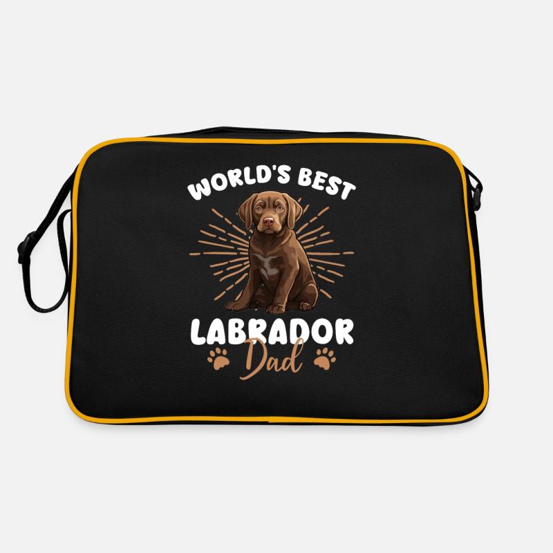 Labrador Retriver Groovy Labrador Dad - Retro Tasche - Schwarz/Gold