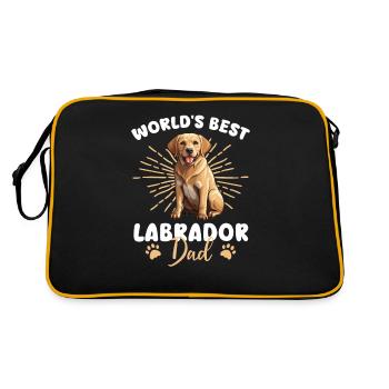 Labrador Retriver Papa Labrador Groovy - Sac Retro - noir/or - Dos